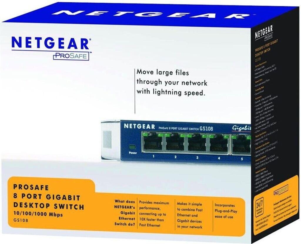 Netgear GS108GE   8PT GE Unmanaged Switch