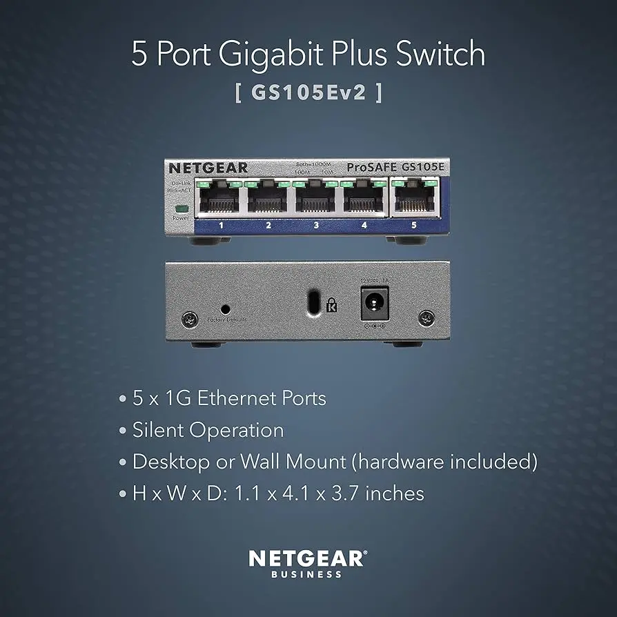 Netgear GS105E-200EUS   5PT GE SMART Plus Switch