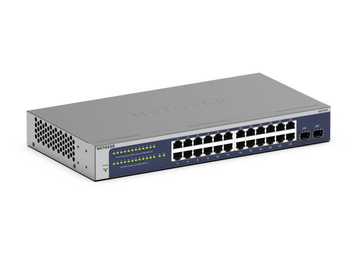 Netgear GS724T-600EUS   24PT GE (22 Copper + 2 combo Copper/SFP ports) Smart Cloud Switch with Insight Cloud Management