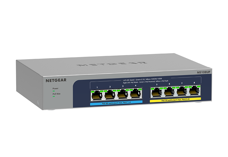Netgear MS108UP-100EUS   8PT Multi-Gig(2.5G) Ultra60 PoE++ (230W) Unmg. Switch