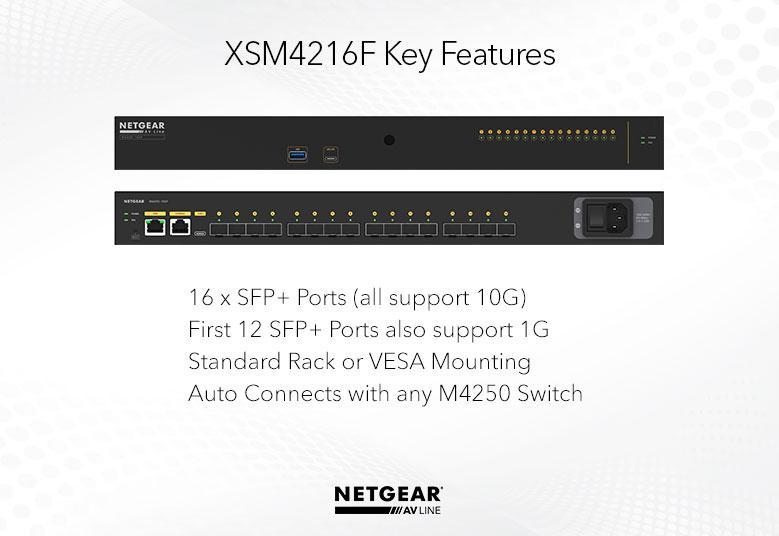 Netgear XSM4216F-100EUS / M4250-16XF / 16x10Gb SFP+ Fiber Managed Switch AV Line (only 12 ports support 1G)