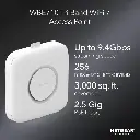 Netgear WBE710-100APS Access Point WiFi 7 Tri-Band BE9400 (Up to 9.4Gbps), 2.5GbE PoE+(25W POE), Up to 600 device,.Insight cloud and local network management with 1-year Insight subscription included. No Engage Support , Cloud only